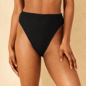New Wild Fable Black High Waist Extra Cheeky Extra High Leg Bikini Bottom 8-10